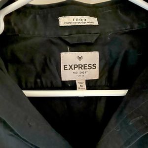 Express Fitted Black Button Up